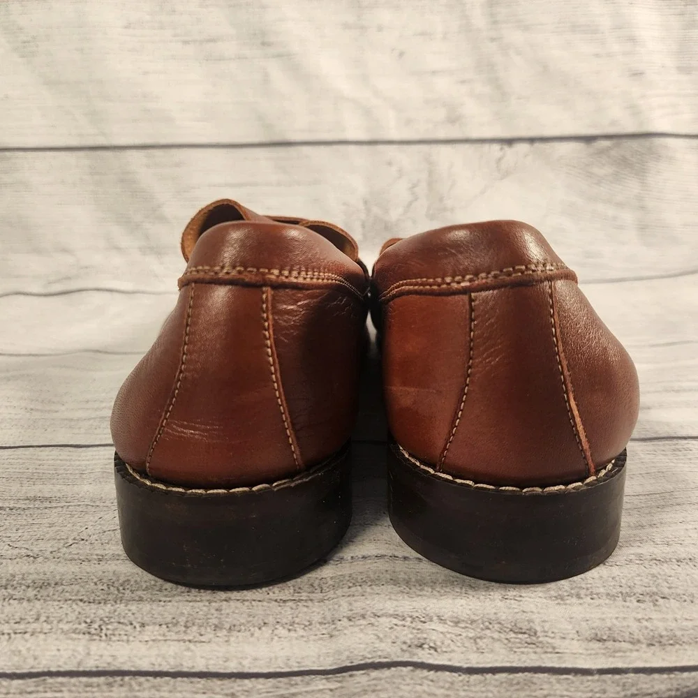 Donald Pliner Miles Men's Size 11.5 M Soft Tumble Leather Loafers Brown Cognac